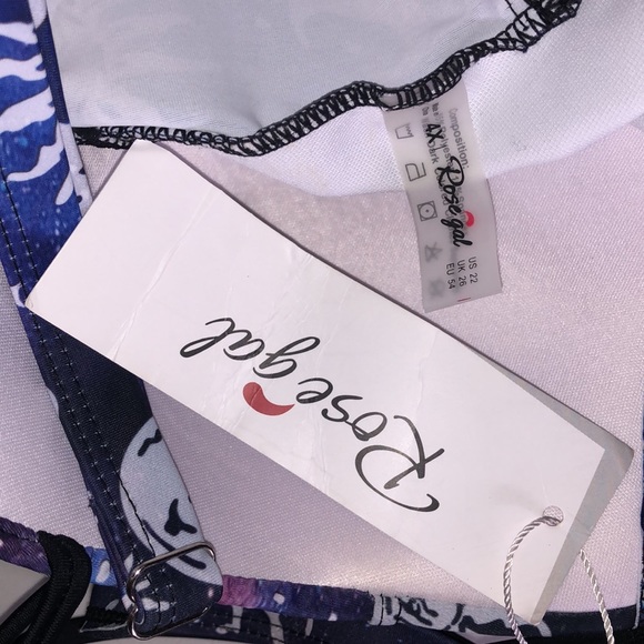 Rosegal NWT Sz US 22 4X Sun Moon Constellation Underwire Bathing Suit Bikini Top - Picture 5 of 5